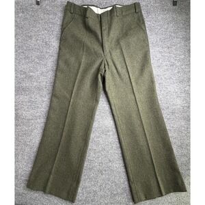 Noel Men's Dress Pants Green 100% Pure Wool * CHECK PHOTO FOR MEASUREMENTS *